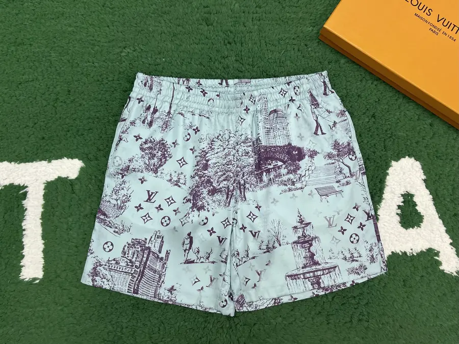루이비통 모노그램 시티워크 프린티드 실크 쇼츠