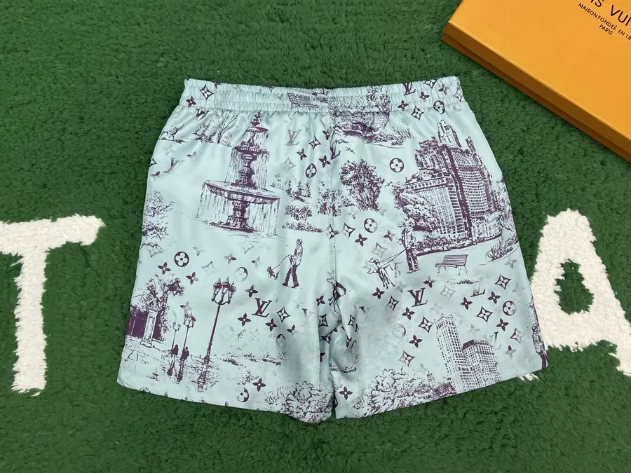 루이비통 모노그램 시티워크 프린티드 실크 쇼츠