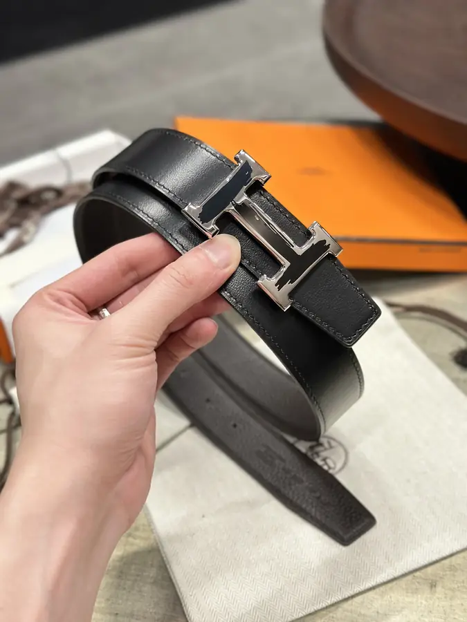 에르메스 브러시 리버서블 벨트 다크 브라운 32mm