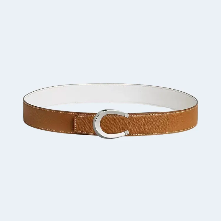 에르메스 럭 리버서블 브라운 벨트 은장 38mm