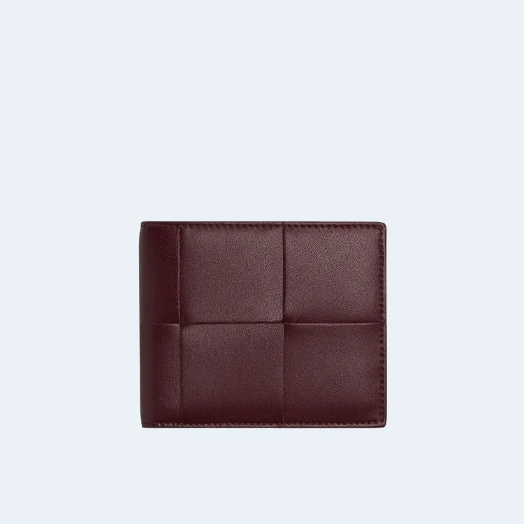 보테가 베네타 인트레치아토 폴더형 지갑 버건디