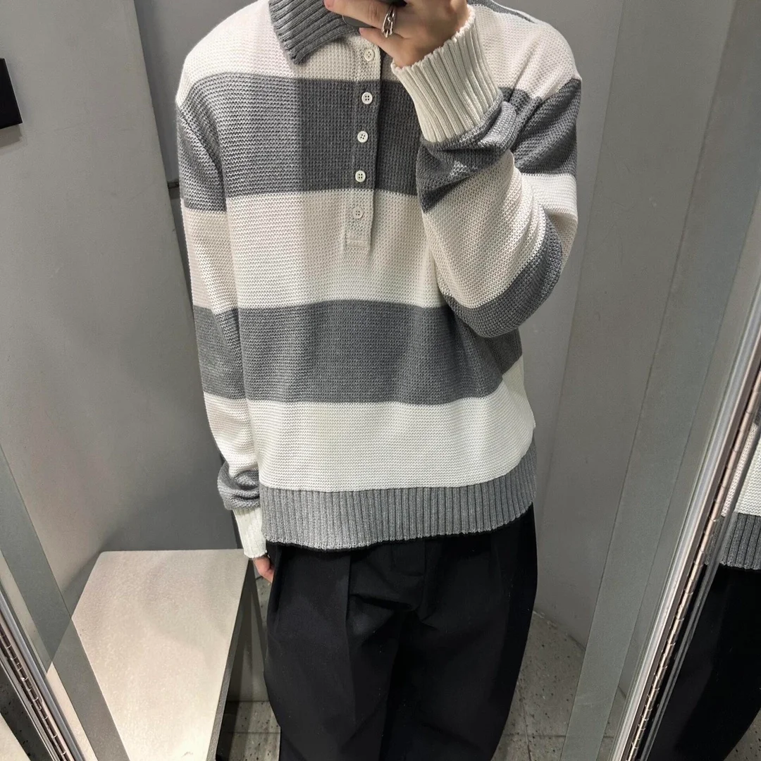 톰브라운 스트라이프 럭비 폴로 셔츠