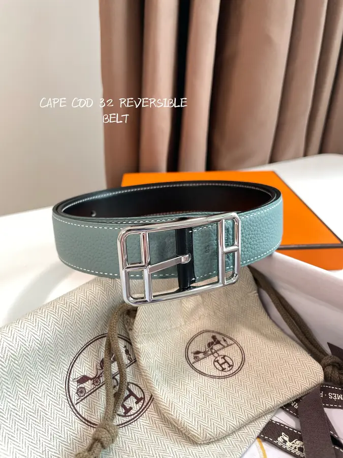 에르메스 카페 코드 32 리버서블 블루 32mm