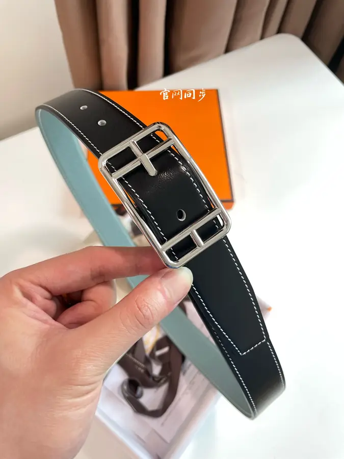 에르메스 카페 코드 32 리버서블 블루 32mm