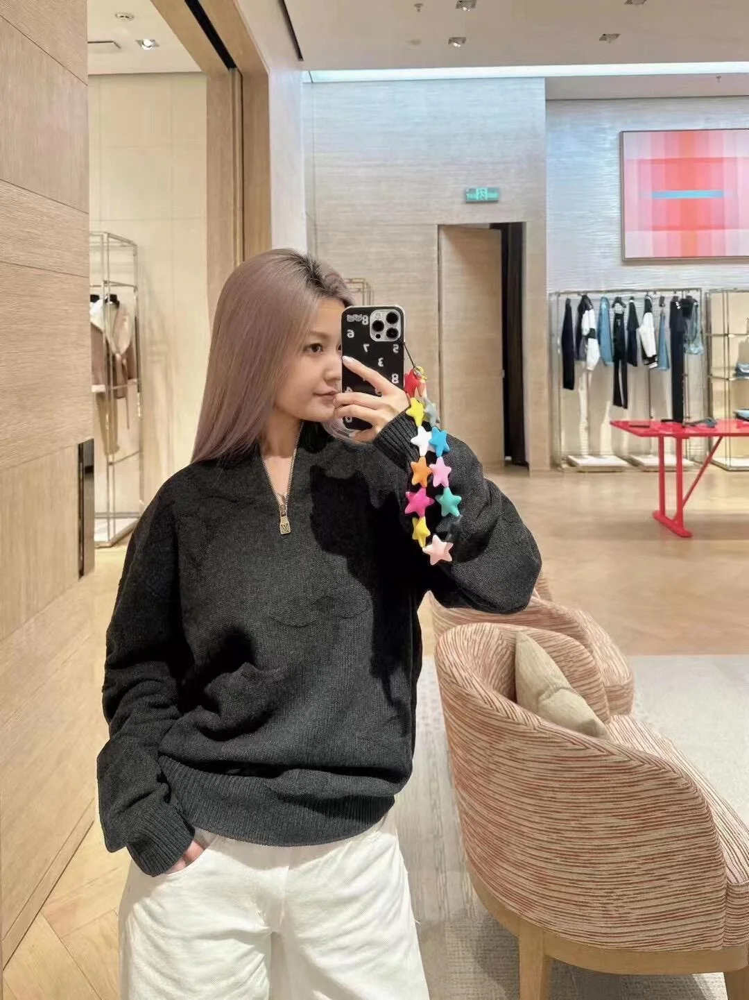 루이비통 모노그램 자카드 울 하프 지퍼 풀오버 1AFXYB