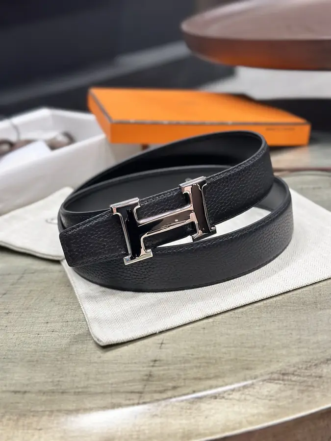 에르메스 브러시 리버시블 벨트 블랙 32mm