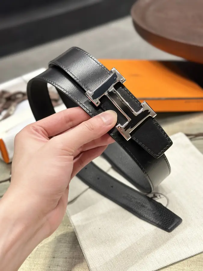 에르메스 브러시 리버시블 벨트 블랙 32mm