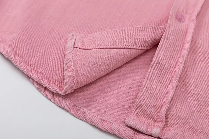 발렌시아가 백 로고 포플린 셔츠 핑크