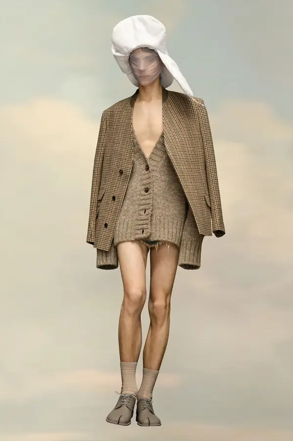 메종 마르지엘라 하운즈투스 패턴 울 블레이저