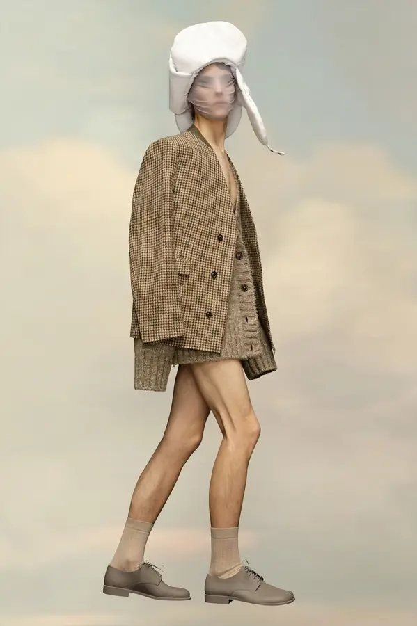 메종 마르지엘라 하운즈투스 패턴 울 블레이저