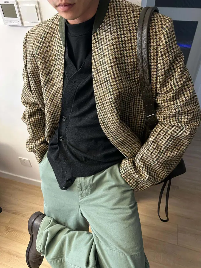메종 마르지엘라 하운즈투스 패턴 울 블레이저