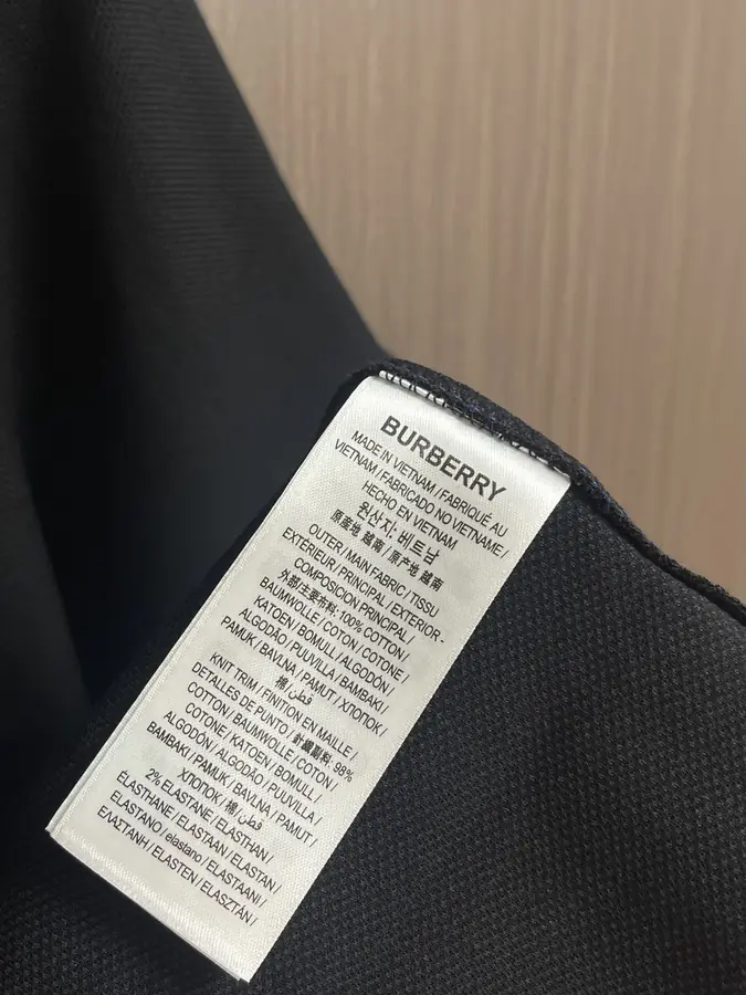 버버리 코튼 폴로 셔츠 블랙
