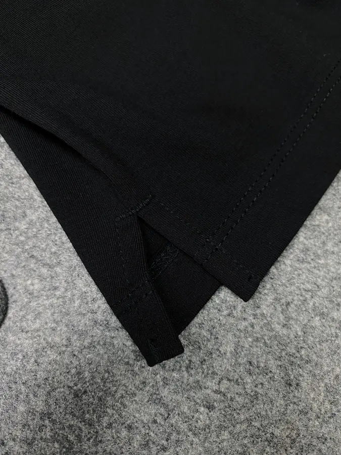 프라다 스트래치 코튼 롱 티셔츠 블랙