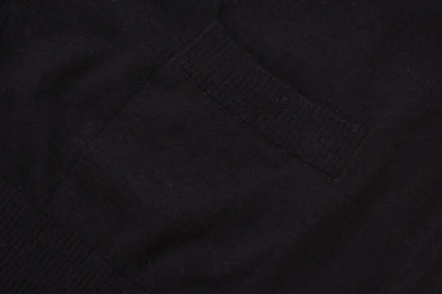 톰브라운 파인 메리노 브이넥 가디건 블랙