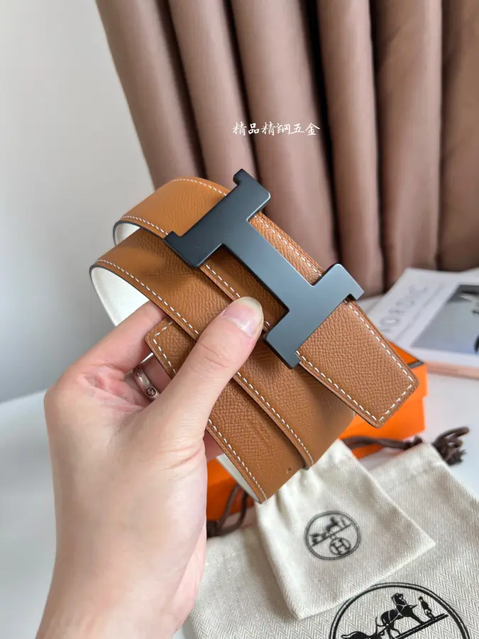 에르메스 콘스탄스 브라운 벨트 블랙 32mm