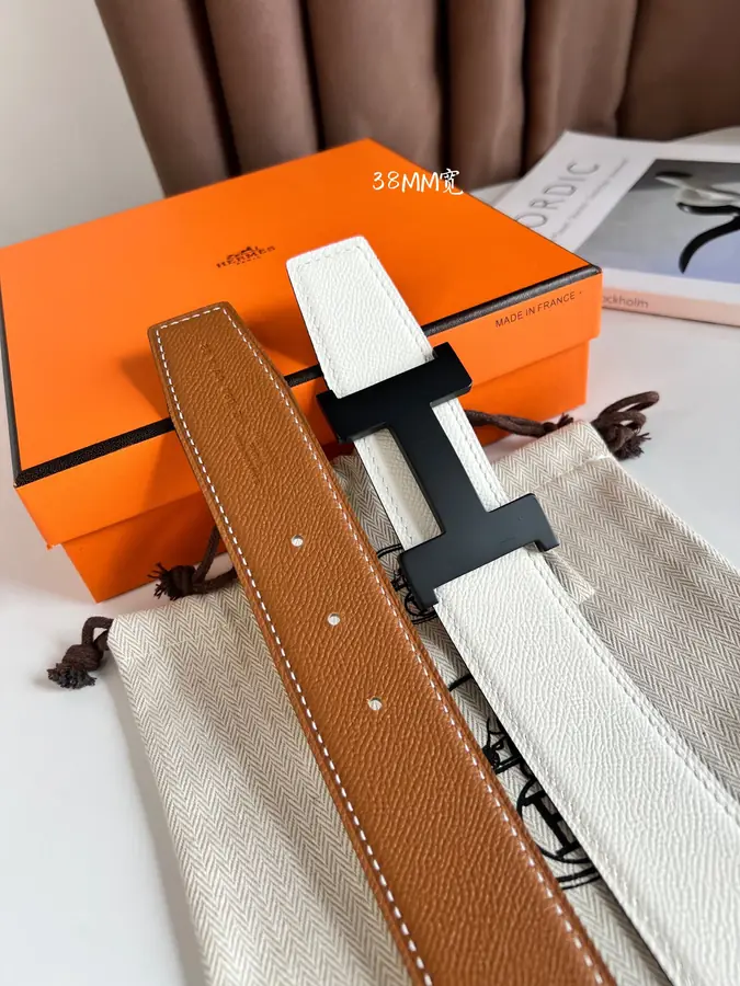 에르메스 콘스탄스 브라운 벨트 블랙 32mm