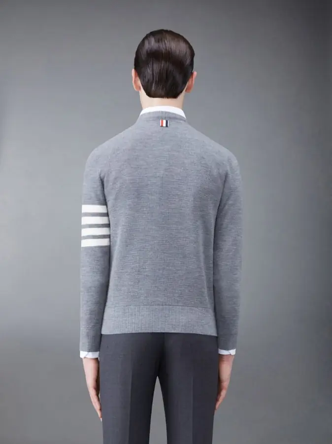 톰브라운 파인 메리노 브이넥 카디건