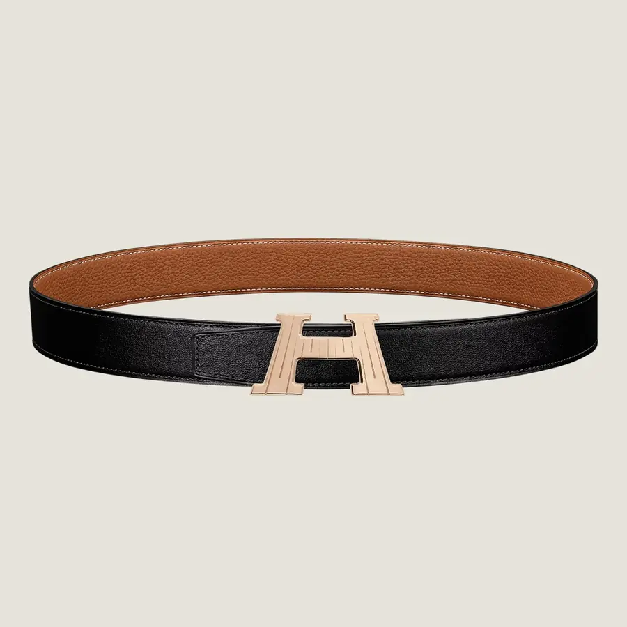 에르메스 H 토고 브라운 벨트 금장 32mm