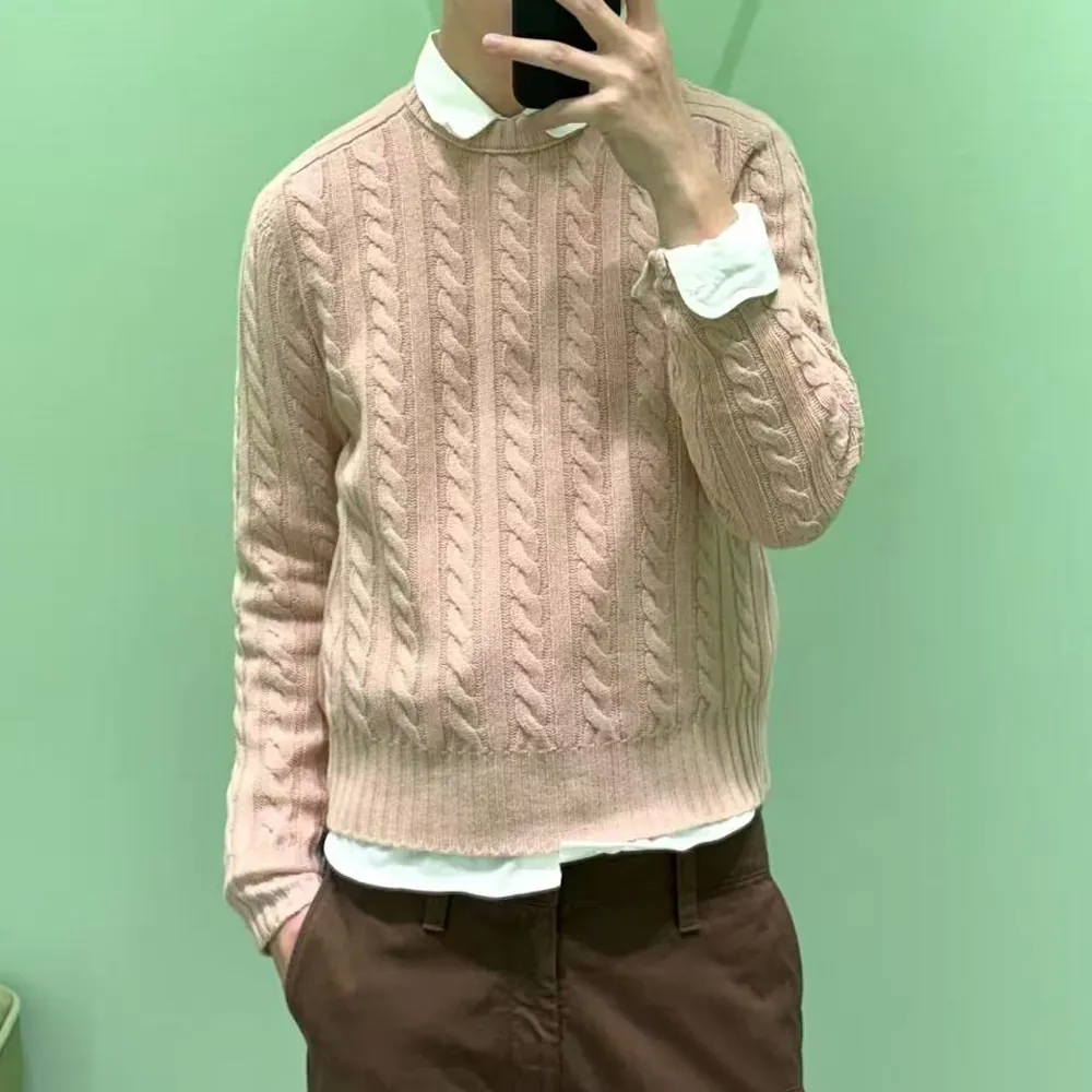 남녀공용 프라다 26S 뉴 케이블 니트 풀오버 스웨터 (2color)