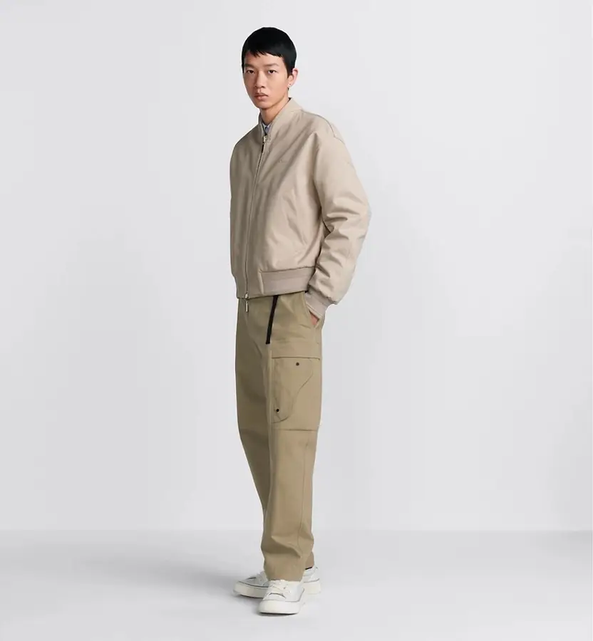 디올 베이지 코튼 블렌드 카고 팬츠