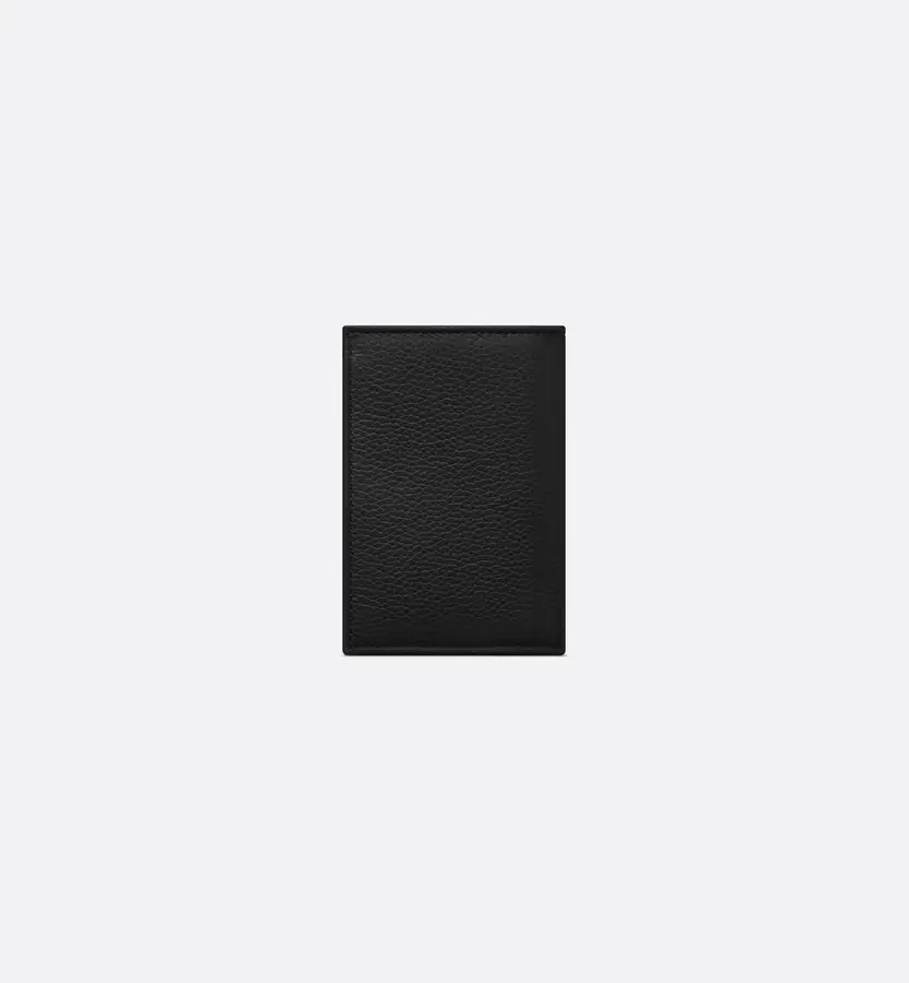 디올 오블리크 새들 버티컬 2단 카드 지갑 블랙