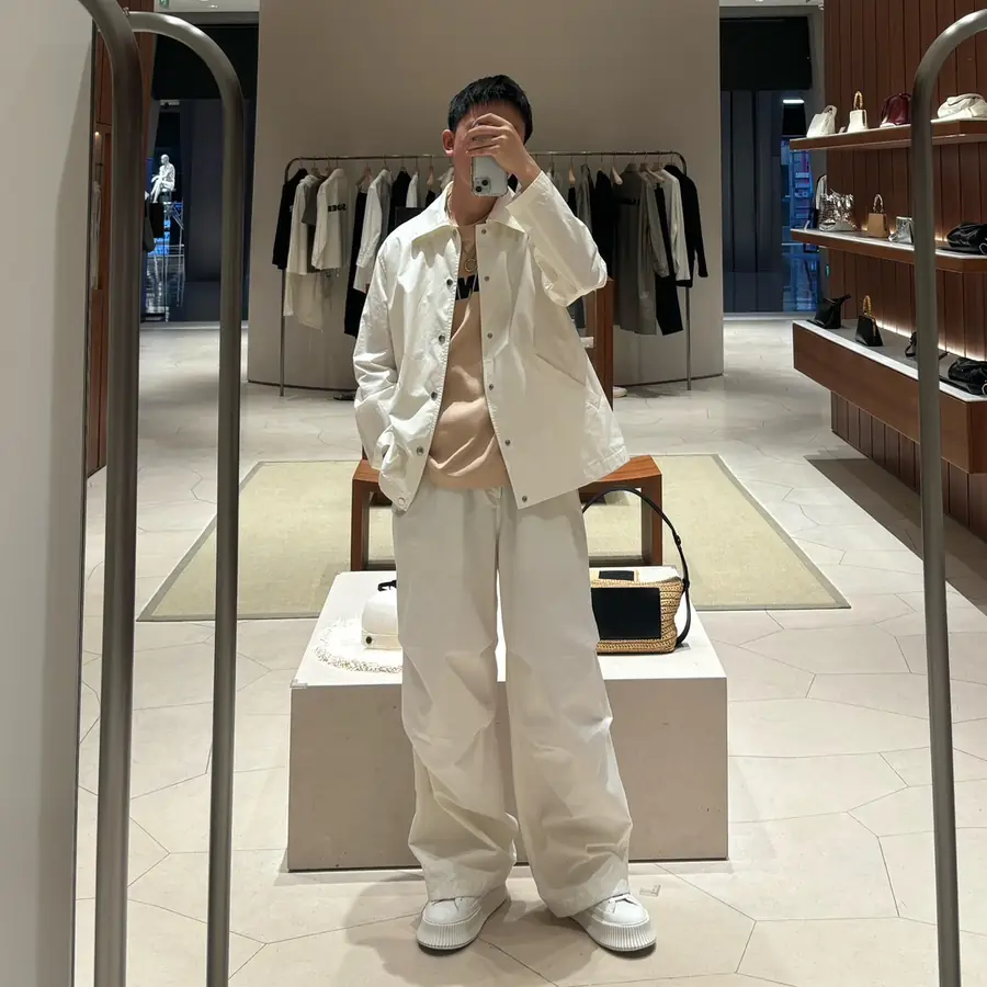 질샌더 로고 재킷