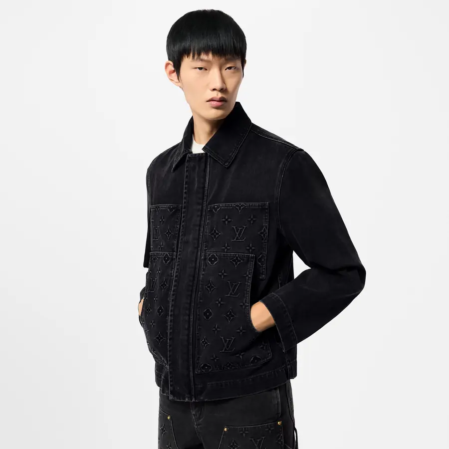 루이비통 쇼트 슬리브드 데님 워크웨어 셔츠 1AFVA4