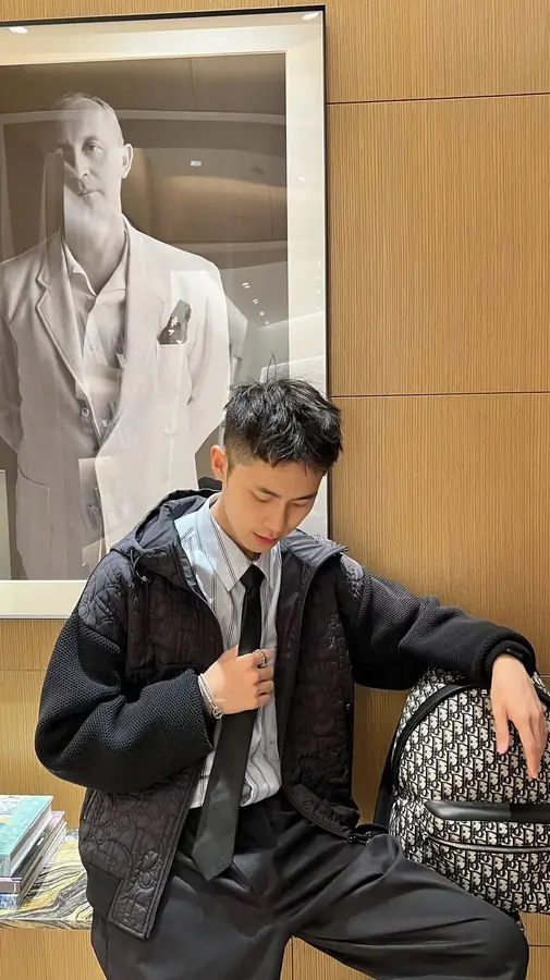 디올 오블리크 후드 블루종 재킷