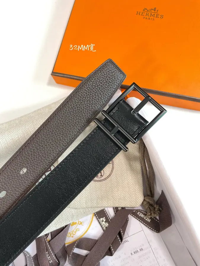 에르메스 네이단 리버서블 다크 브라운 벨트 32mm