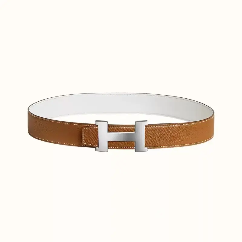 에르메스 콘스탄스 브라운 벨트 실버 32mm