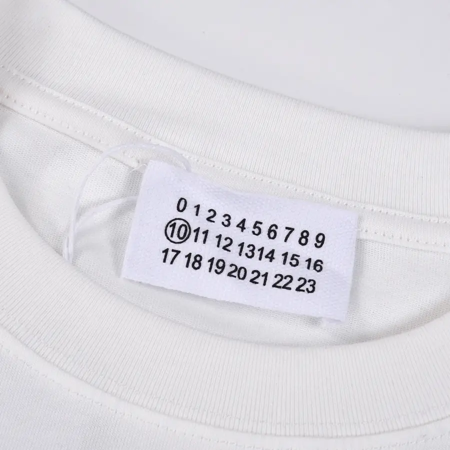 메종 마르지엘라 원 프린팅 코튼 티셔츠 화이트