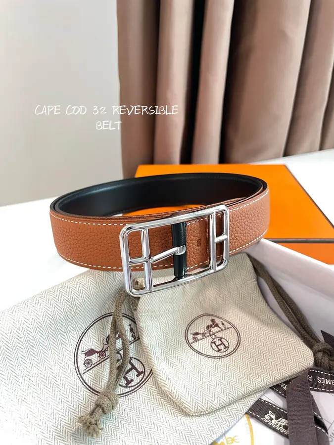 에르메스 카페 코드 32 리버서블 브라운 벨트 32mm