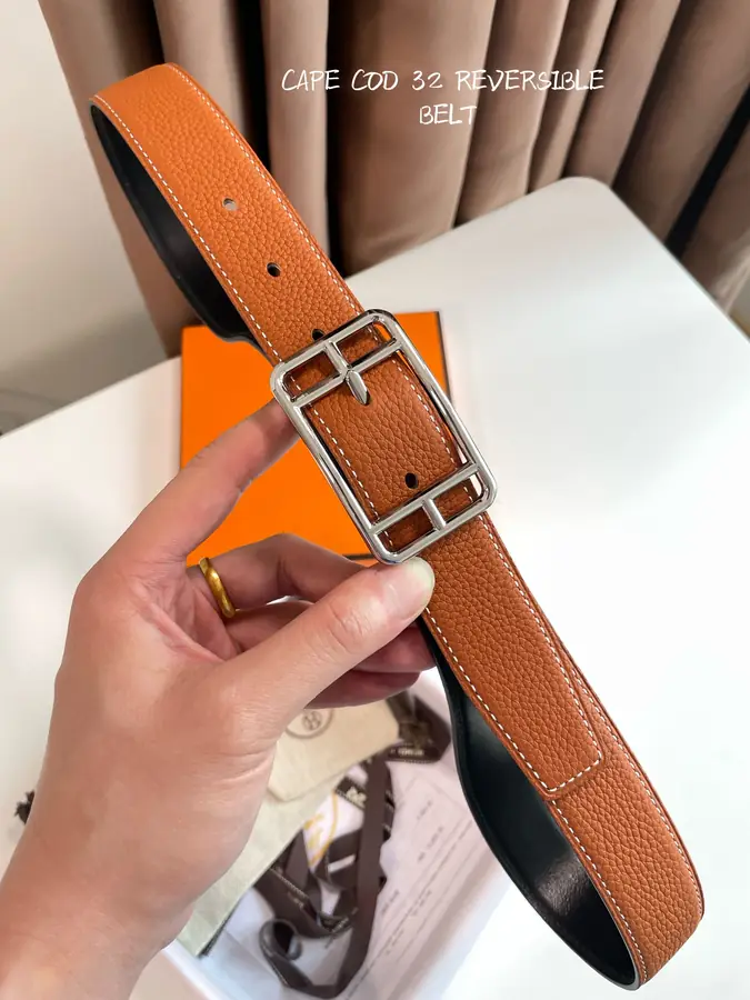에르메스 카페 코드 32 리버서블 브라운 벨트 32mm