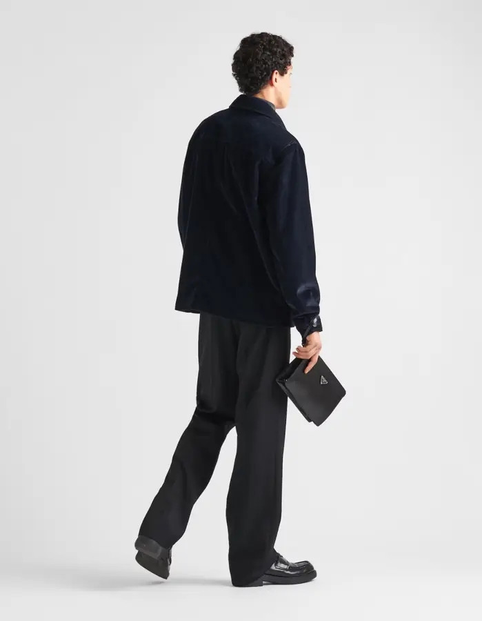 프라다 코듀로이 셔츠 자켓 네이비