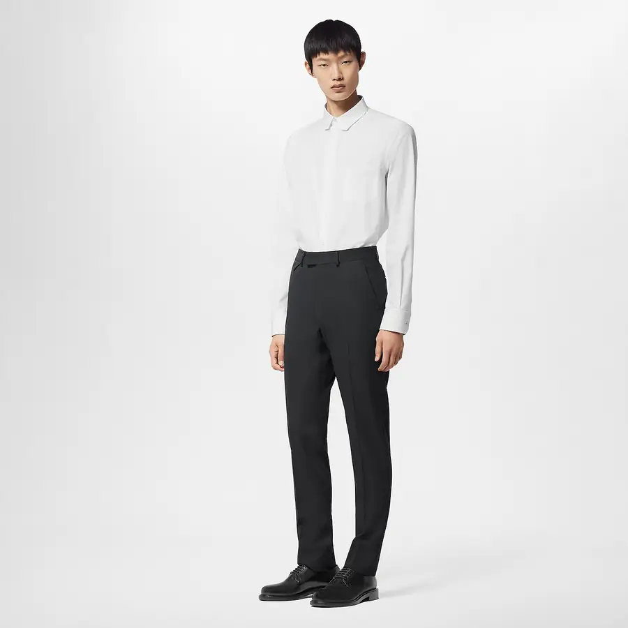 루이비통 엠브로이더드 롱 슬리브드 코튼 셔츠 1AFJVF