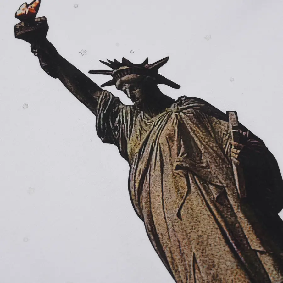 발렌시아가 Statue of Liberty 자수 티셔츠 화이트