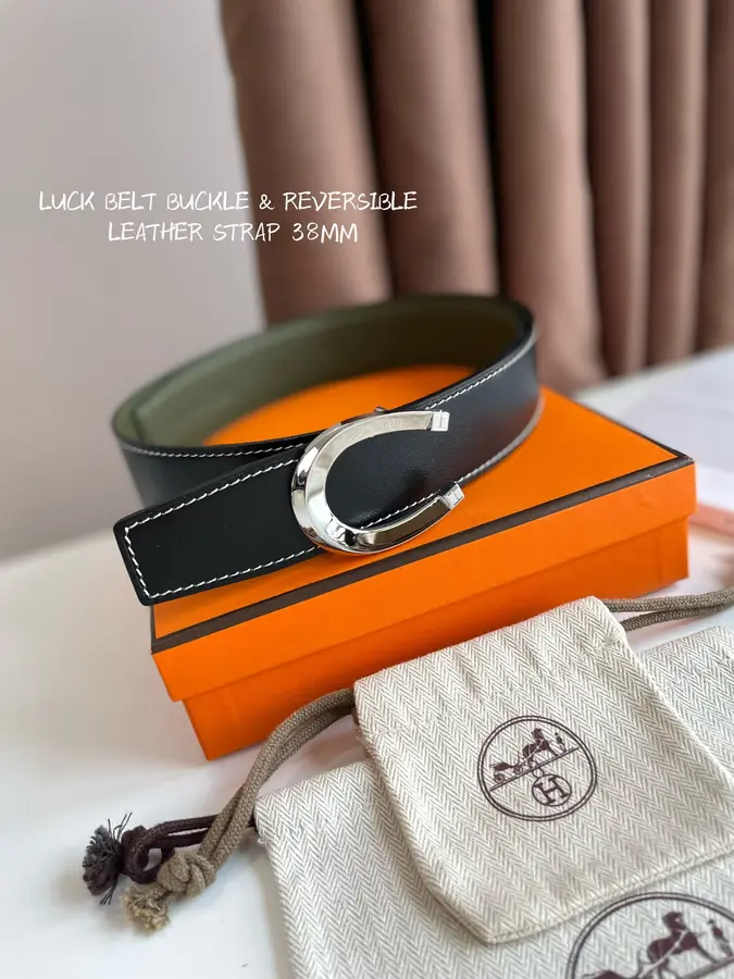 에르메스 럭 리버서블 벨트 카키 블랙 38mm