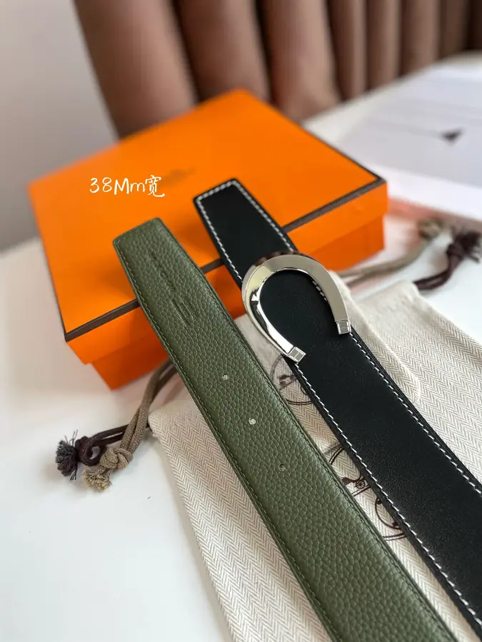 에르메스 럭 리버서블 벨트 카키 블랙 38mm