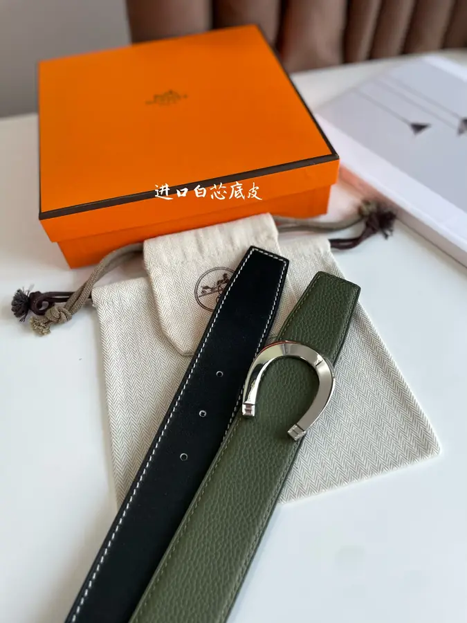 에르메스 럭 리버서블 벨트 카키 블랙 38mm