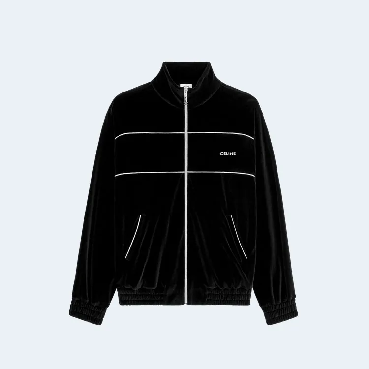 셀린느 트랙수트 벨벳 저지 자켓 블랙