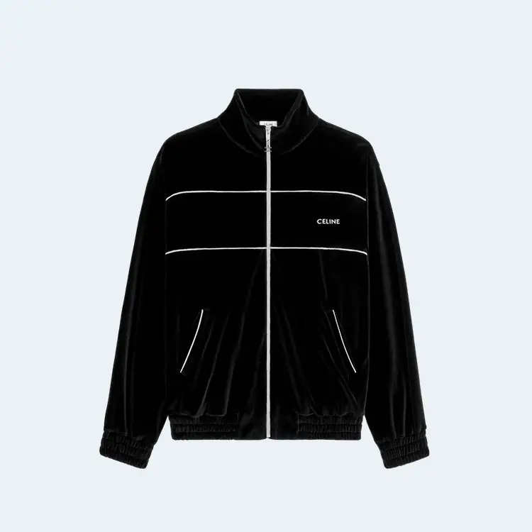 셀린느 트랙수트 벨벳 저지 자켓 블랙