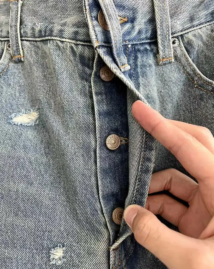 발렌시아가 디스트로이드 배기 데님 팬츠