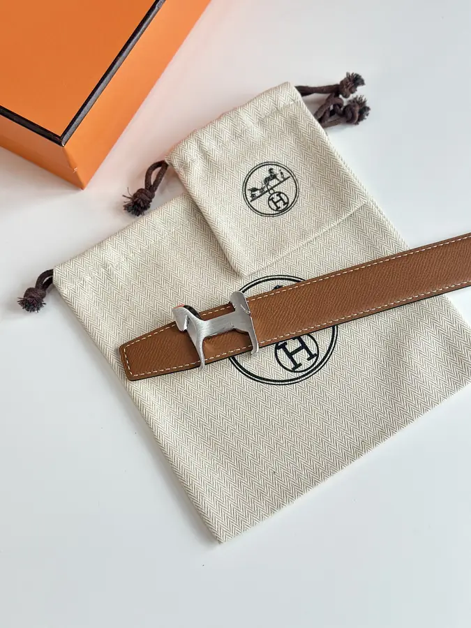 에르메스 푸나체 리버서블 브라운 벨트 32mm
