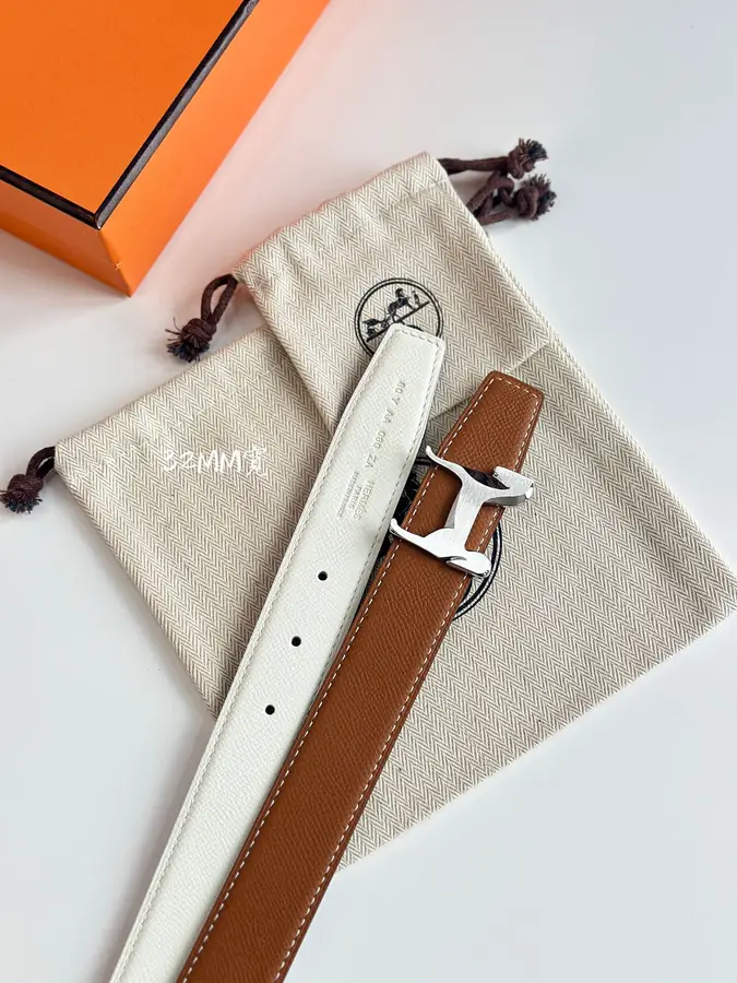 에르메스 푸나체 리버서블 브라운 벨트 32mm
