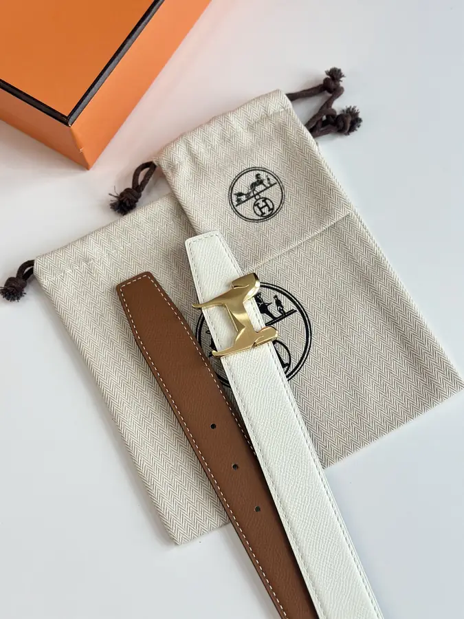 에르메스 푸나체 리버서블 브라운 벨트 32mm