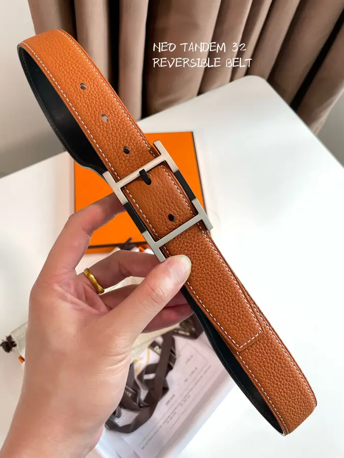 에르메스 네오 탄뎀 리버서블 브라운 벨트 32mm