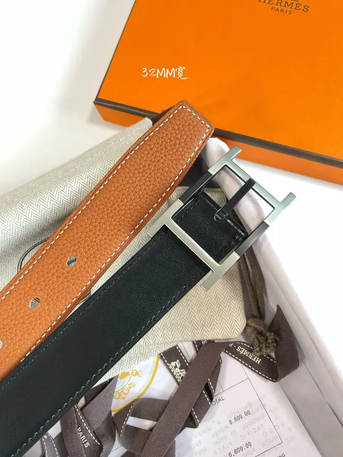 에르메스 네오 탄뎀 리버서블 브라운 벨트 32mm