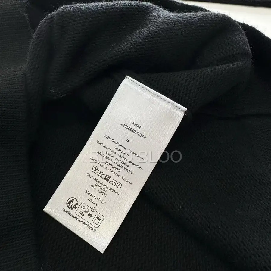 디올 Couture 캐시미어 가디건 블랙