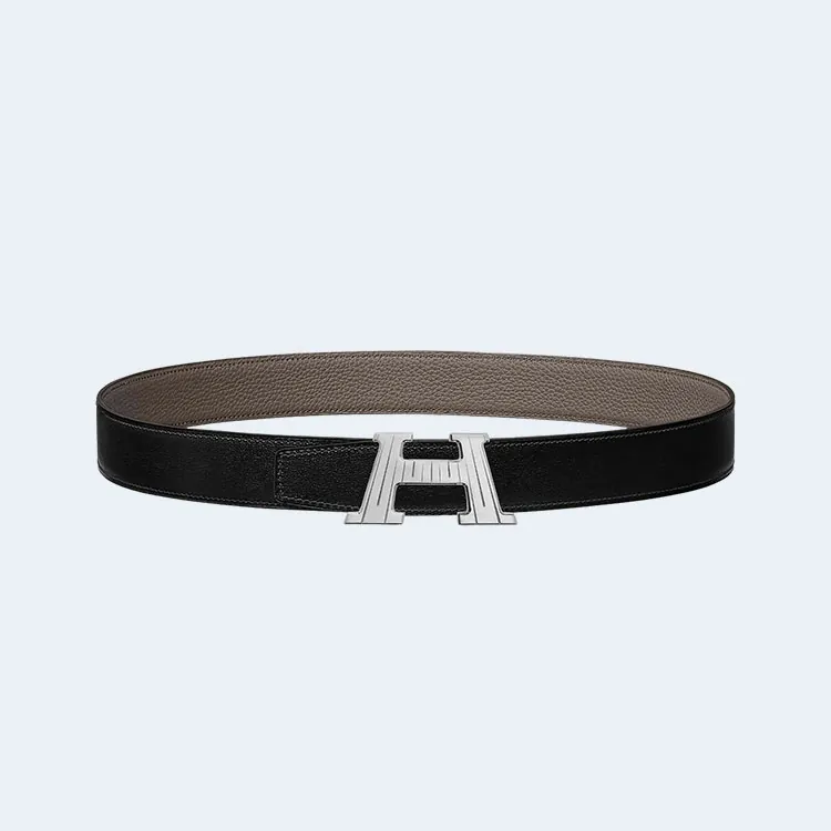 에르메스 H 토고 베이지 벨트 은장 32mm