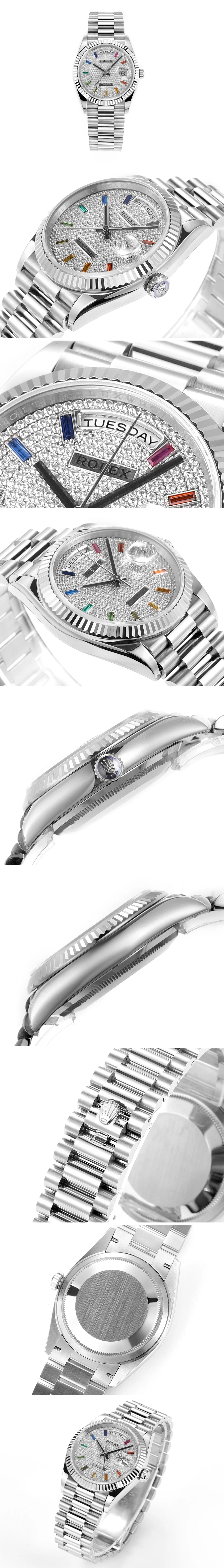 롤렉스 데이데이트 다이아몬드 파베 화이트 스틸 36mm 상세 이미지 2